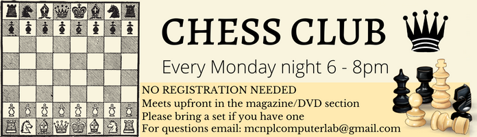 New! Chess Club – Coburn Free Library