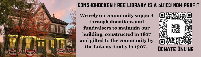 Conshohocken Free Library is a 501c3 Non-Profit!
