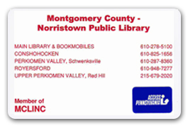 Montgomery-County Norristown Public Library library card